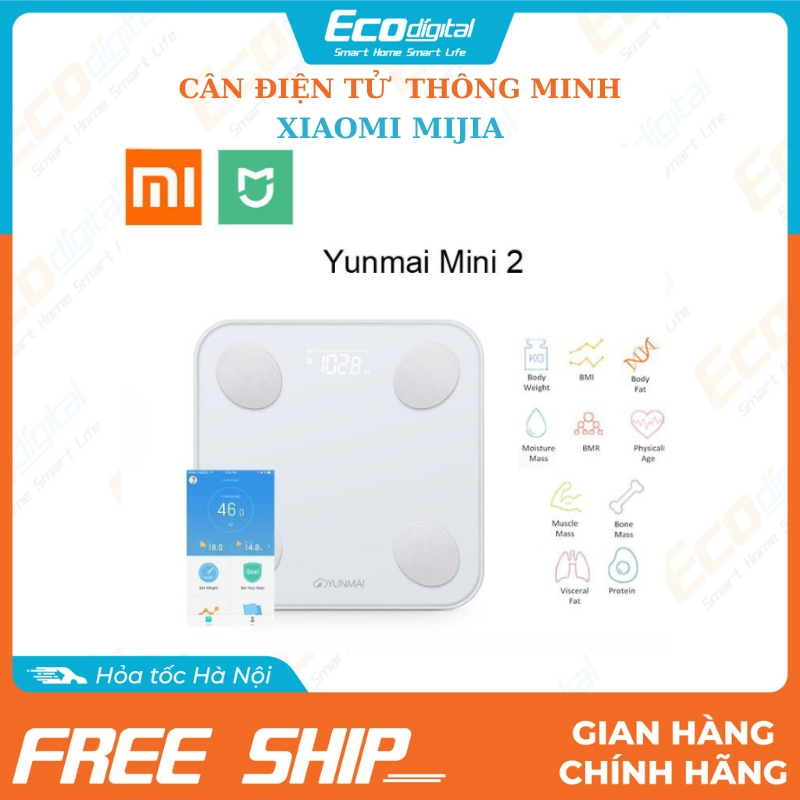 Cân Điện Tử Thông Minh Xiaomi Yunmai Mini 2 Body Fat Scale 2 đo 17 chỉ số