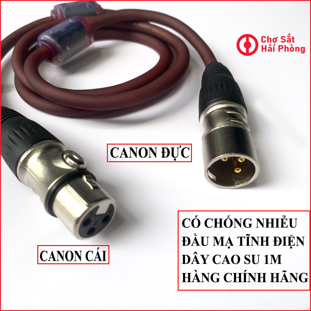 Dây canon 2 đầu đực cái có chống nhiễu dùng cho vang đẩy âm ly mic không dây chính hãng jsj