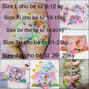 [HCM]Combo 10 quần chip đùi 3d hình ELSA cho bé gái