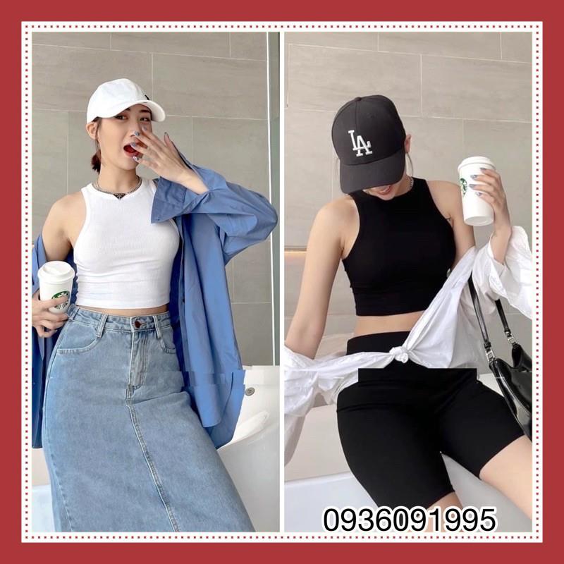 Áo ba lỗ nữ croptop cotton bozip hè siêu mát