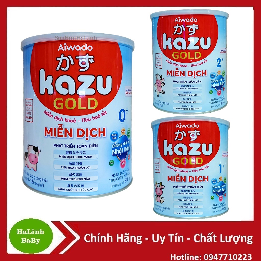 Sữa Kazu gold Miễn dịch số 0+,1+,2+ (810g).....HSD 2026