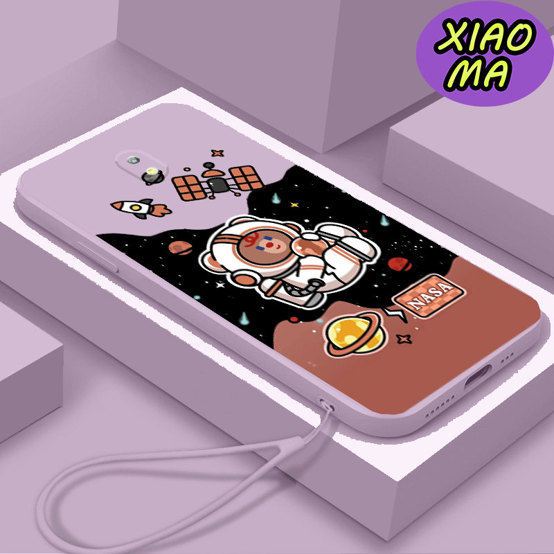 For Samsung J3 Pro CellPhone Case Cute Bear Universe Moon Pattern Candy Color Phone Case