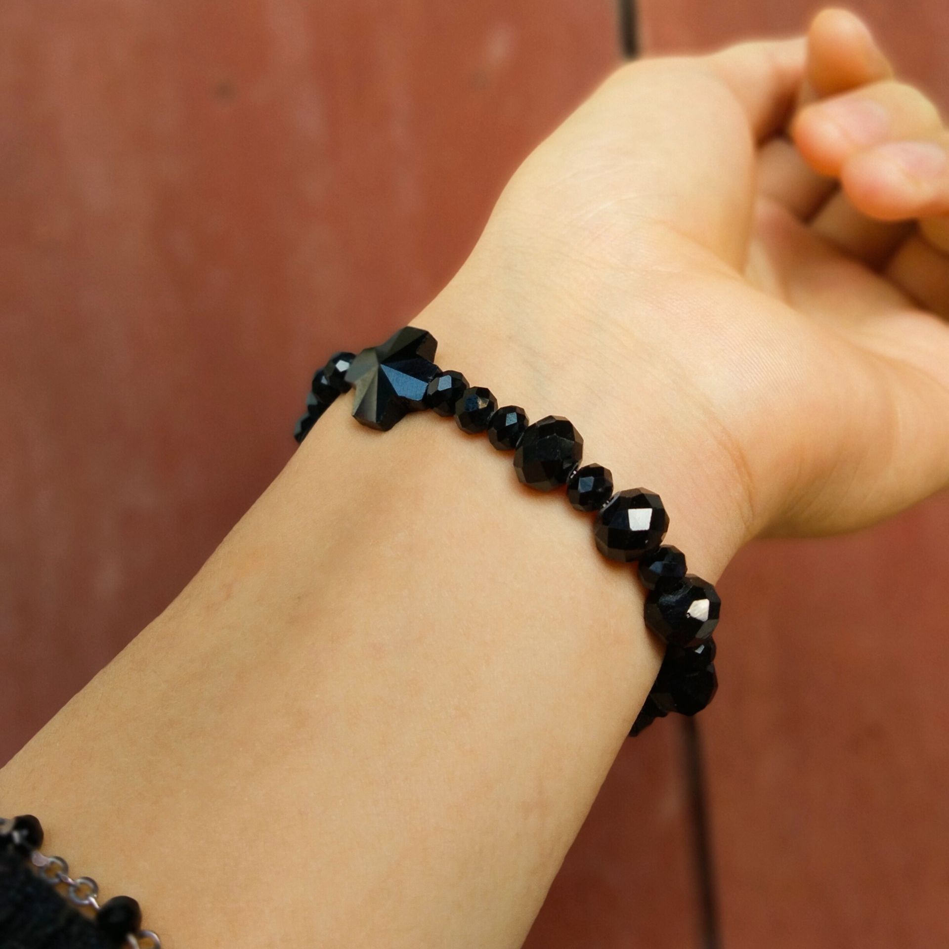 Chuỗi Tràng Hạt Mân Côi - Đá Pha Lê Đen