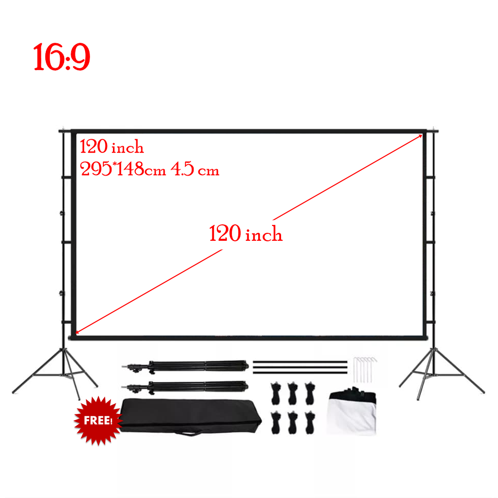NEW ALR Screen 16:9 100 120 นิ้วโปรเจคเตอร์ Anti-Light และ Gain หน้าจอ ...