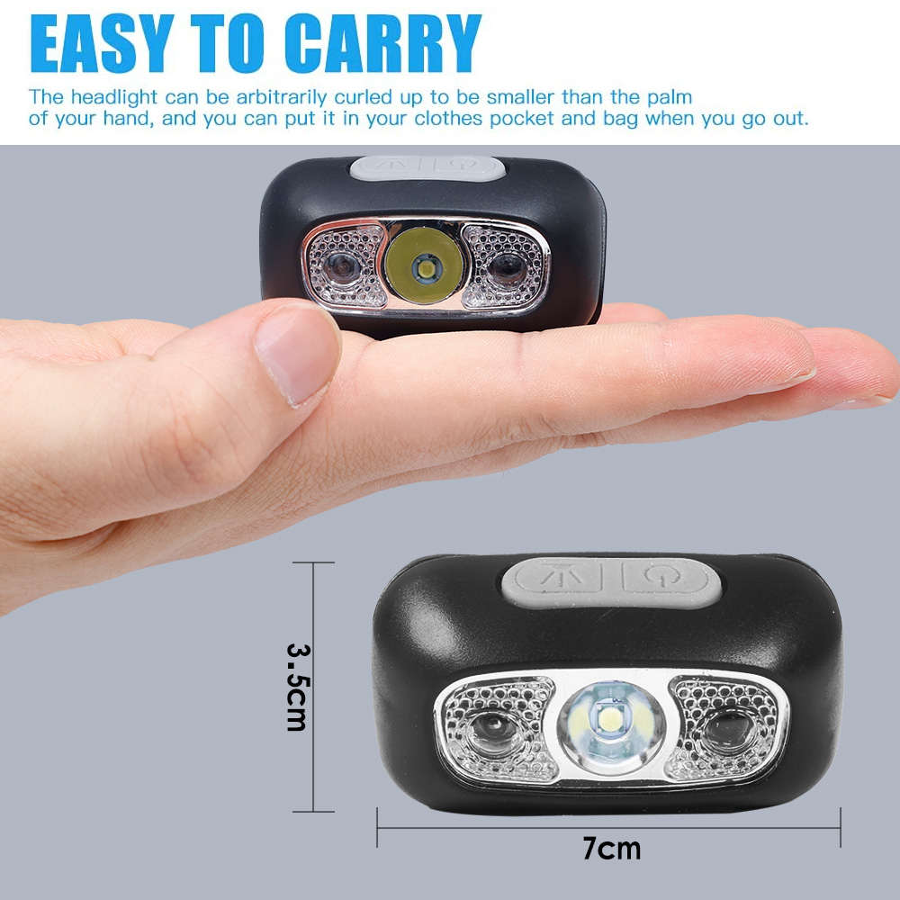 Đèn Pha LED Sạc Được Mini Đèn Pha Cảm Biến Chuyển Động Cơ Thể Đèn Pin Cắm Trại Đèn Đội Đầu Đèn Pin Có USB