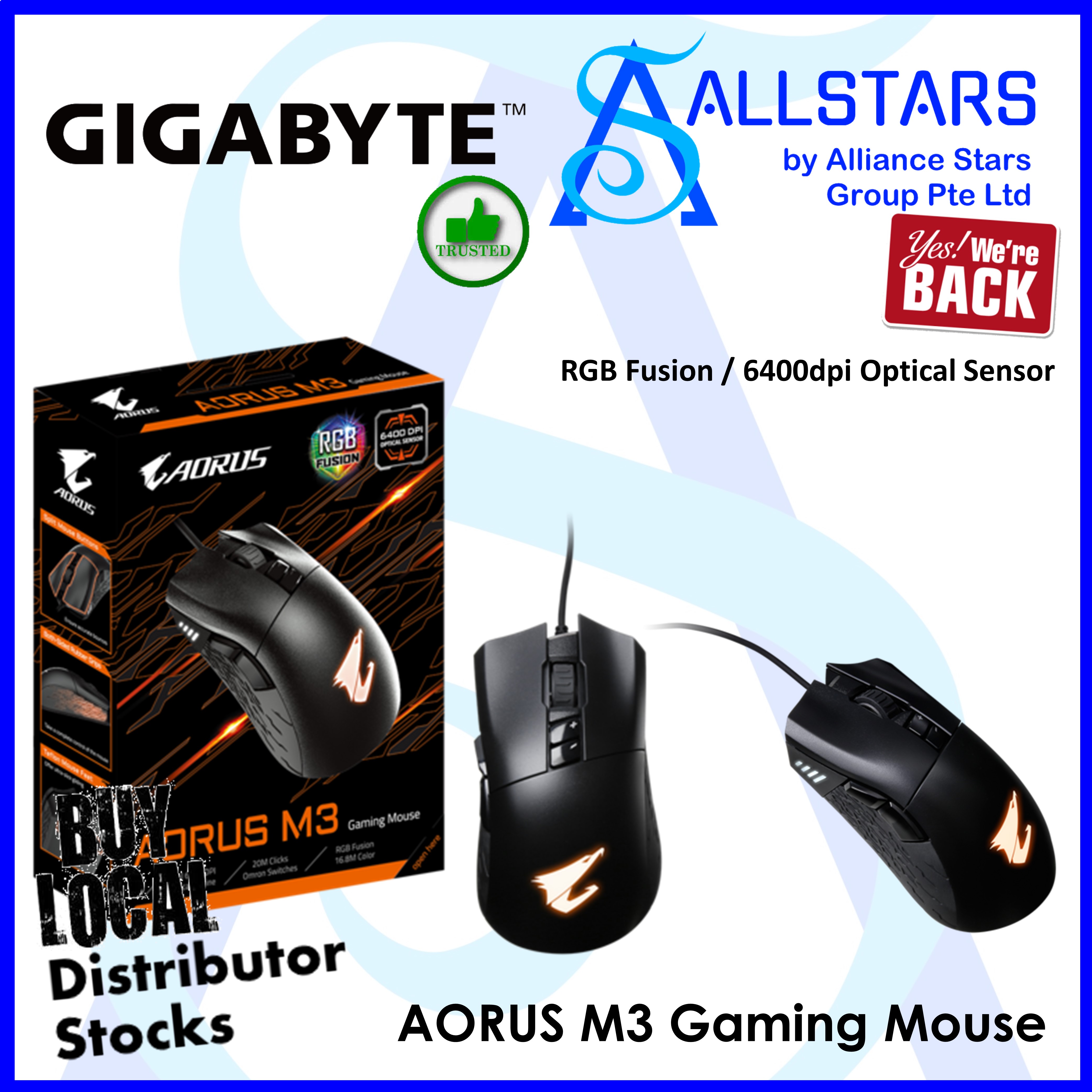 ALLSTARS We Are Back Promo) Gigabyte AORUS M3 Gaming Mouse (RGB