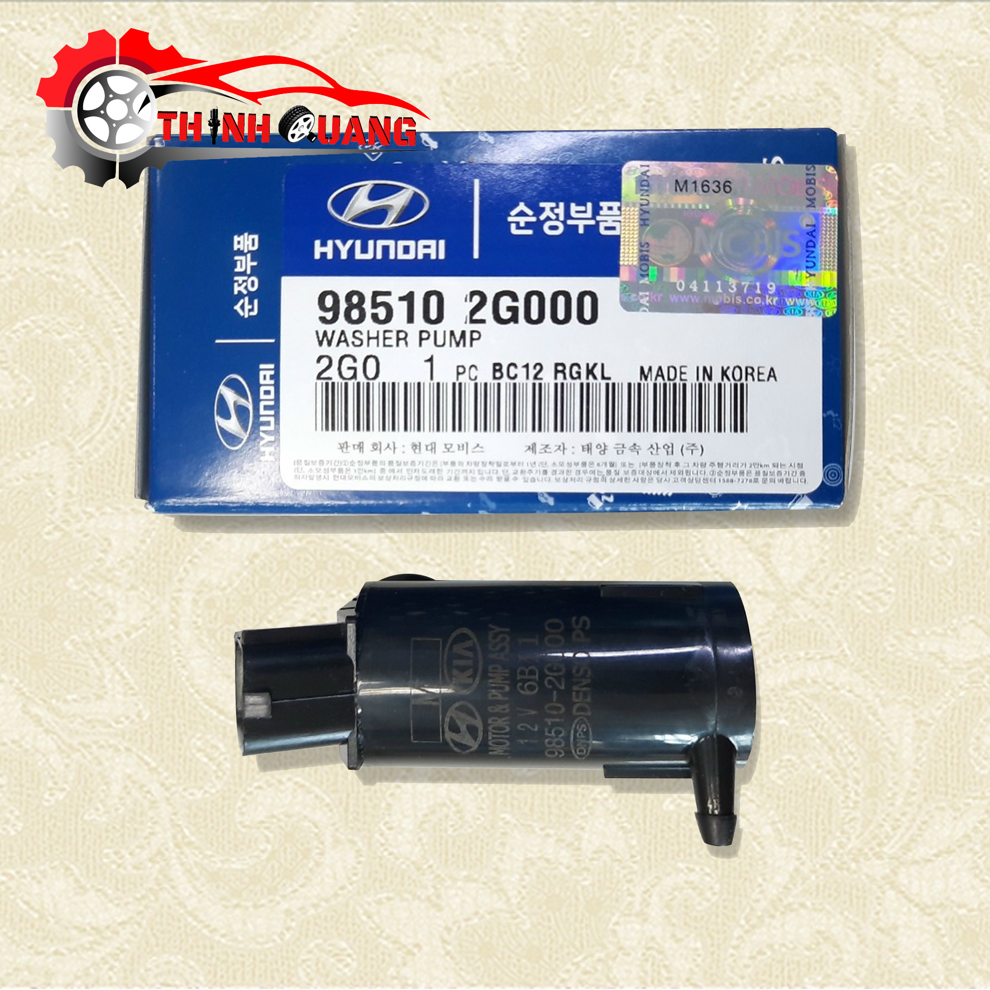 Mô tơ bơm nước rửa kính hyundai elantra, sonata, azera
