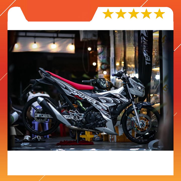 Tem rời satria lửa full bạc đen