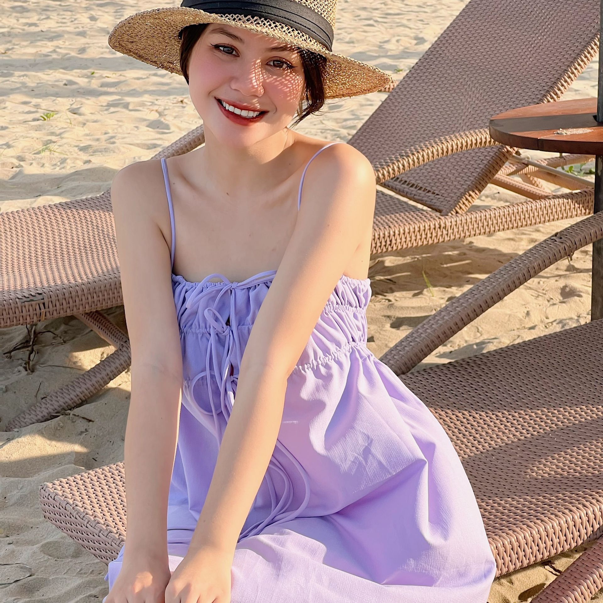 Đầm CECY - Đầm 2 dây rút ngực form rộng