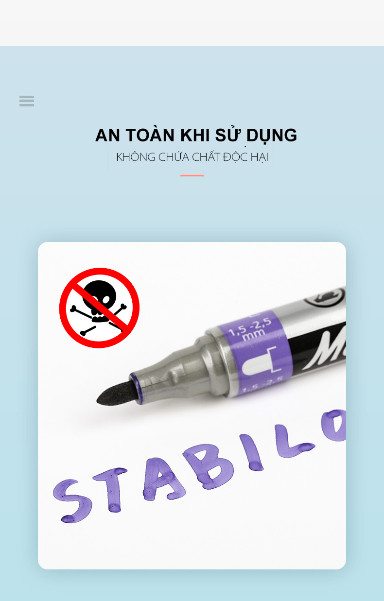 Bút lông dầu STABILO Mark-4-all PERMANENT đầu tròn/vuông