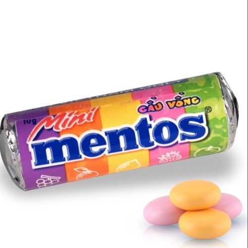 Kẹo nhai Mentos mini cầu vồng (24 thỏi X 10G)