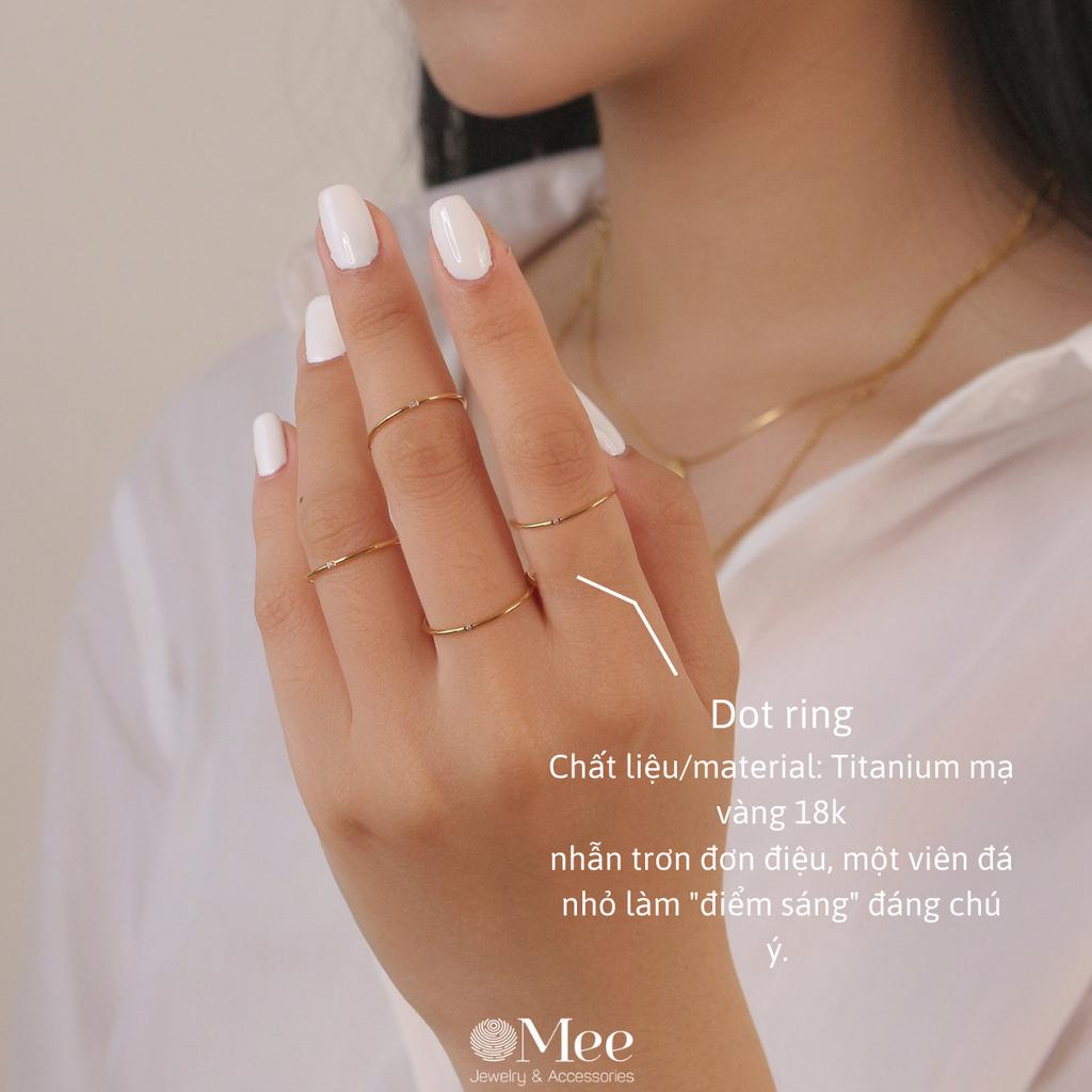 [1.12-GIẢM 15K ĐƠN 299K]- Nhẫn nữ Dot ring Mee bản mỏng đính đá - R3527