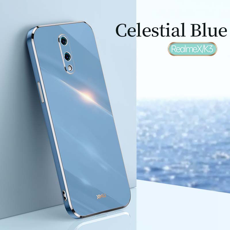 Ốp Điện Thoại Cho OPPO Realme X K3 Realme XT Realme X2 K5, Ốp Lưng Mềm TPU Mạ Điện Mặt Thẳng 6D Pha Lê Sứ