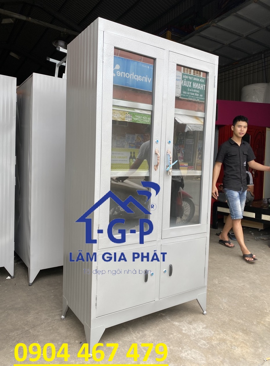 Tủ sắt hồ sơ văn phòng cửa kính mới 100% giao hàng tận nơi