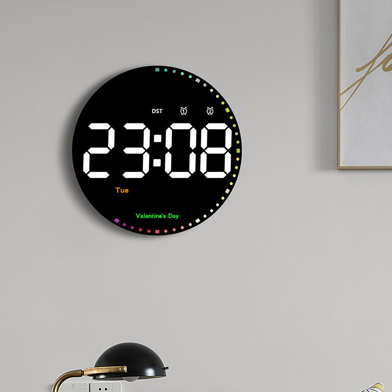clock Digital electronic clock perpetual calendar wall clock living room simple decoration led clock colorful smart clock wall hanging