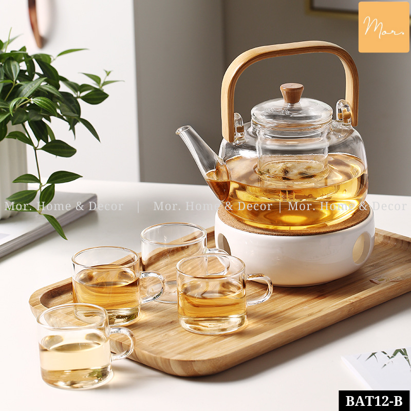 Bộ ấm trà thủy tinh chịu nhiệt - 900ml