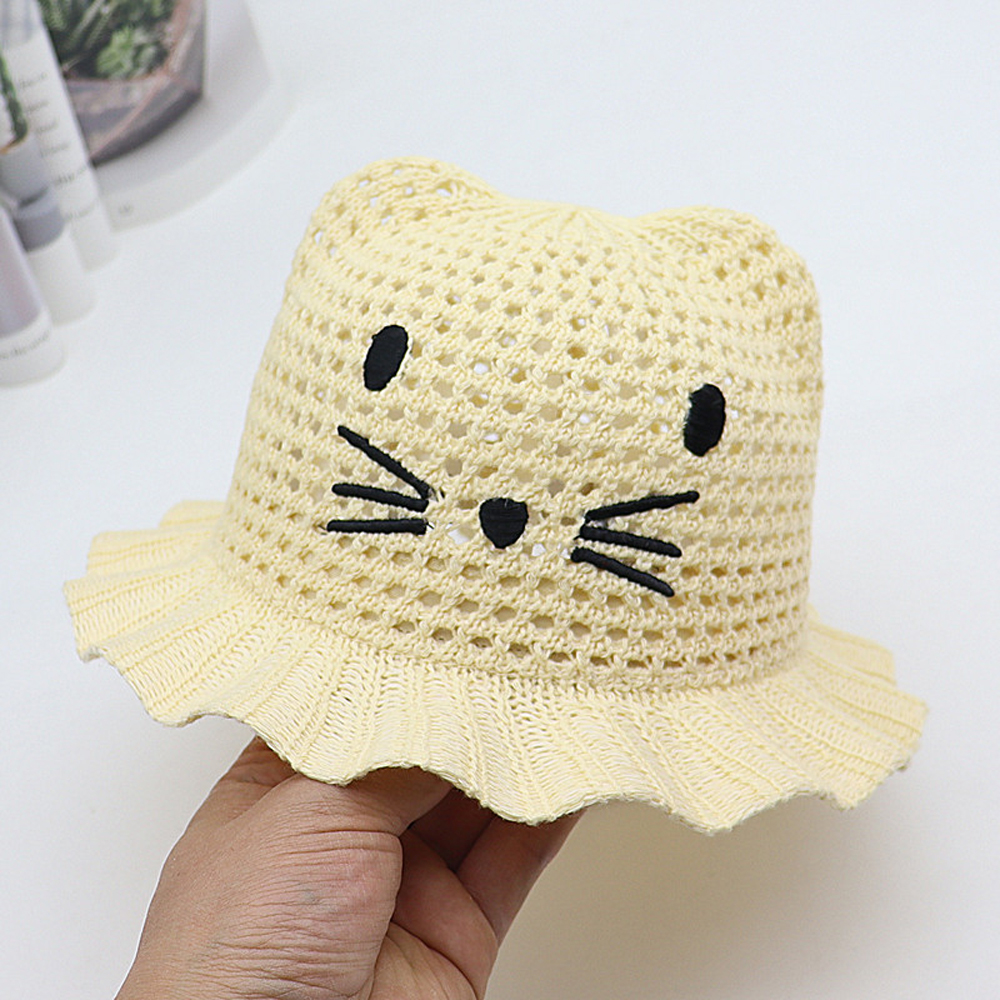 Thời Trang SHEBE Sunhat Mũ Đi Biển Hoạt Hình Mèo, Mũ Ống Hút Rỗng 