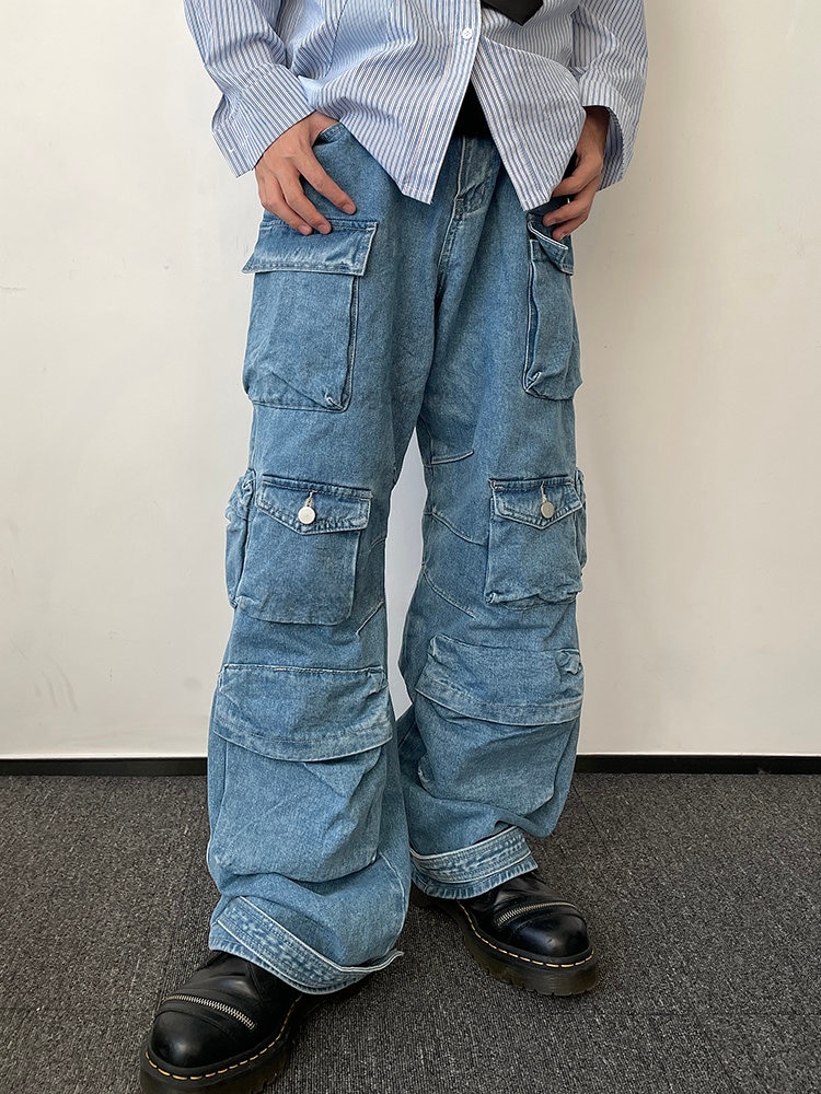 Hip-Hop Cargo Pants Multi-Pockets Tooling Pant Harajuku Men's