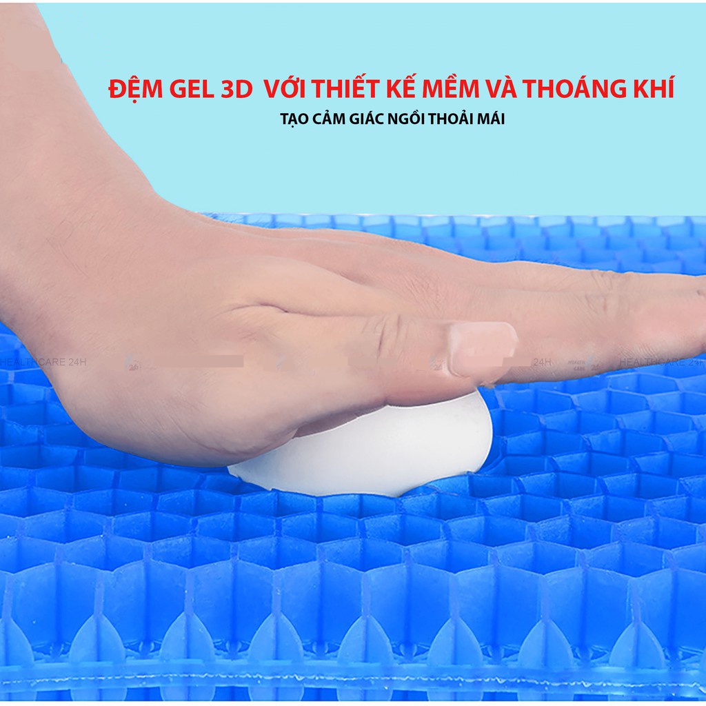 Đệm ngồi 2 lớp 3D silicon thoáng khí