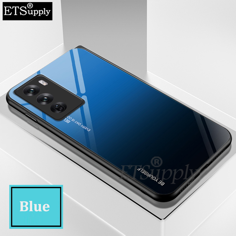 Phone case OPPO Reno 12 Pro Back cover Gradient Mirror Tempered Glass Protector Hard For OPPO Reno 12 Pro Back cover Phone Cases.