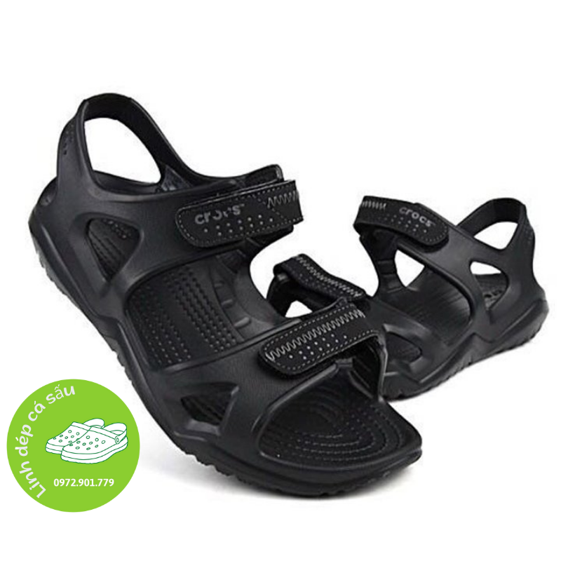 Sandal quai dán cross River màu đen dành cho nam