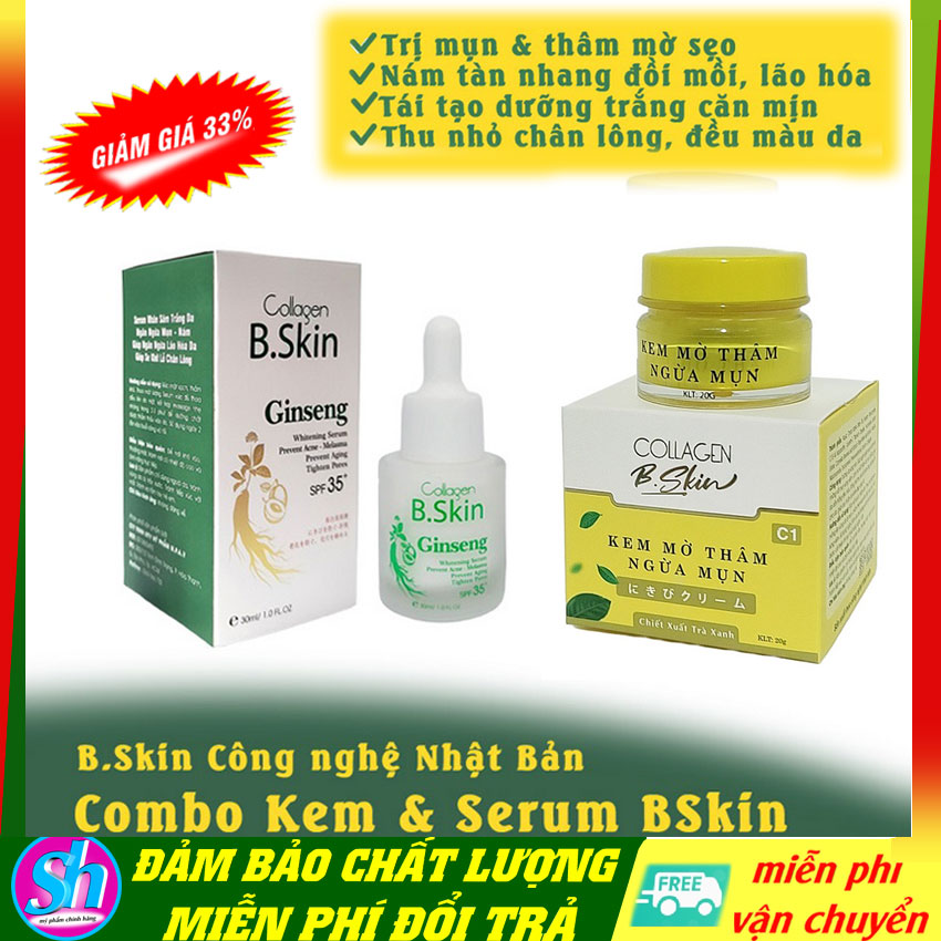 Kem bskin giảm mụn thâm mờ sẹo dưỡng trắng da Nhật 20g