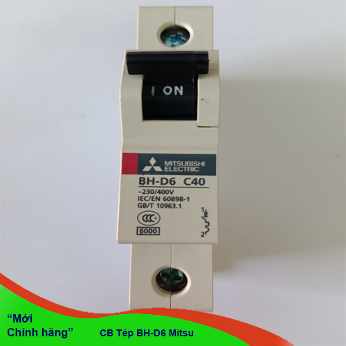 Aptomat MCB BH-D6 1P  Type C N Mitsubishi (New Chính Hãng)