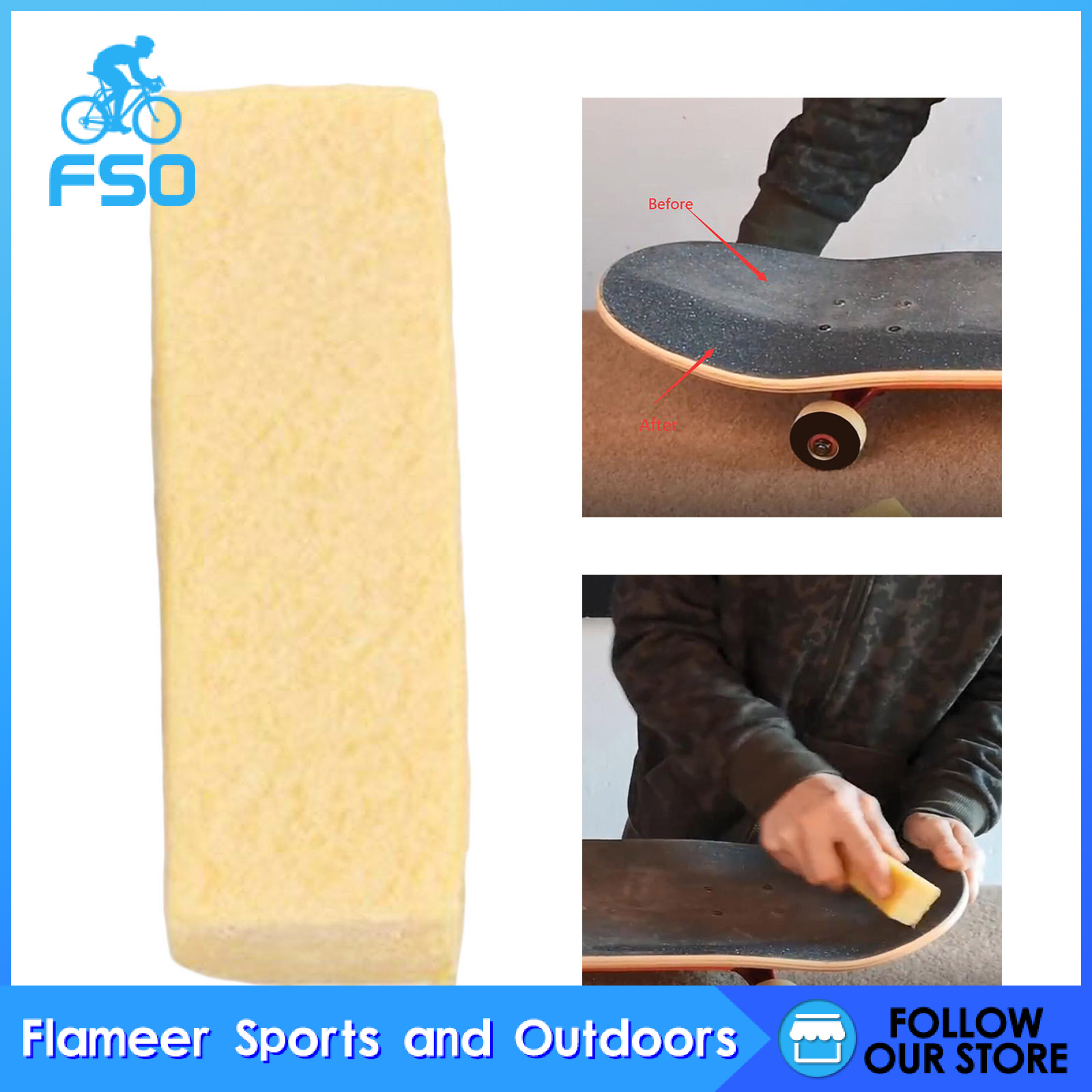 FLAMEER Rubber Cube Skateboard Grip Tape Cleaner/Dirt Remover/Erase Cleaning Tool 