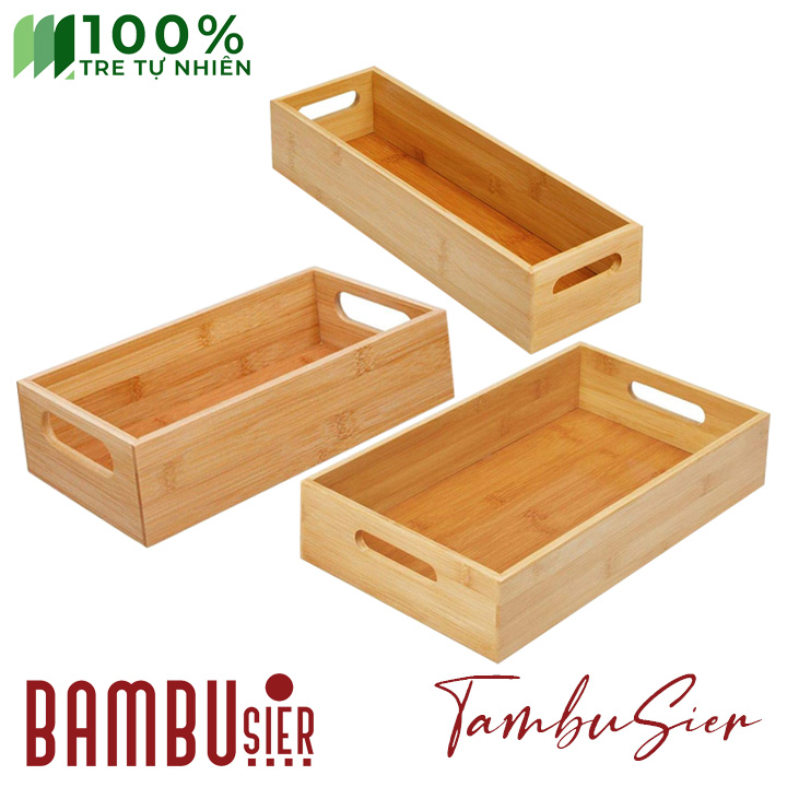 Khay đựng đồ đa năng tiện ích bằng gỗ tre