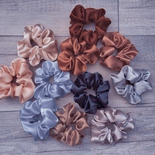 Dây cột tóc vải scrunchies lụa cao cấp màu vỏ sò - geoluhread, nhiều size