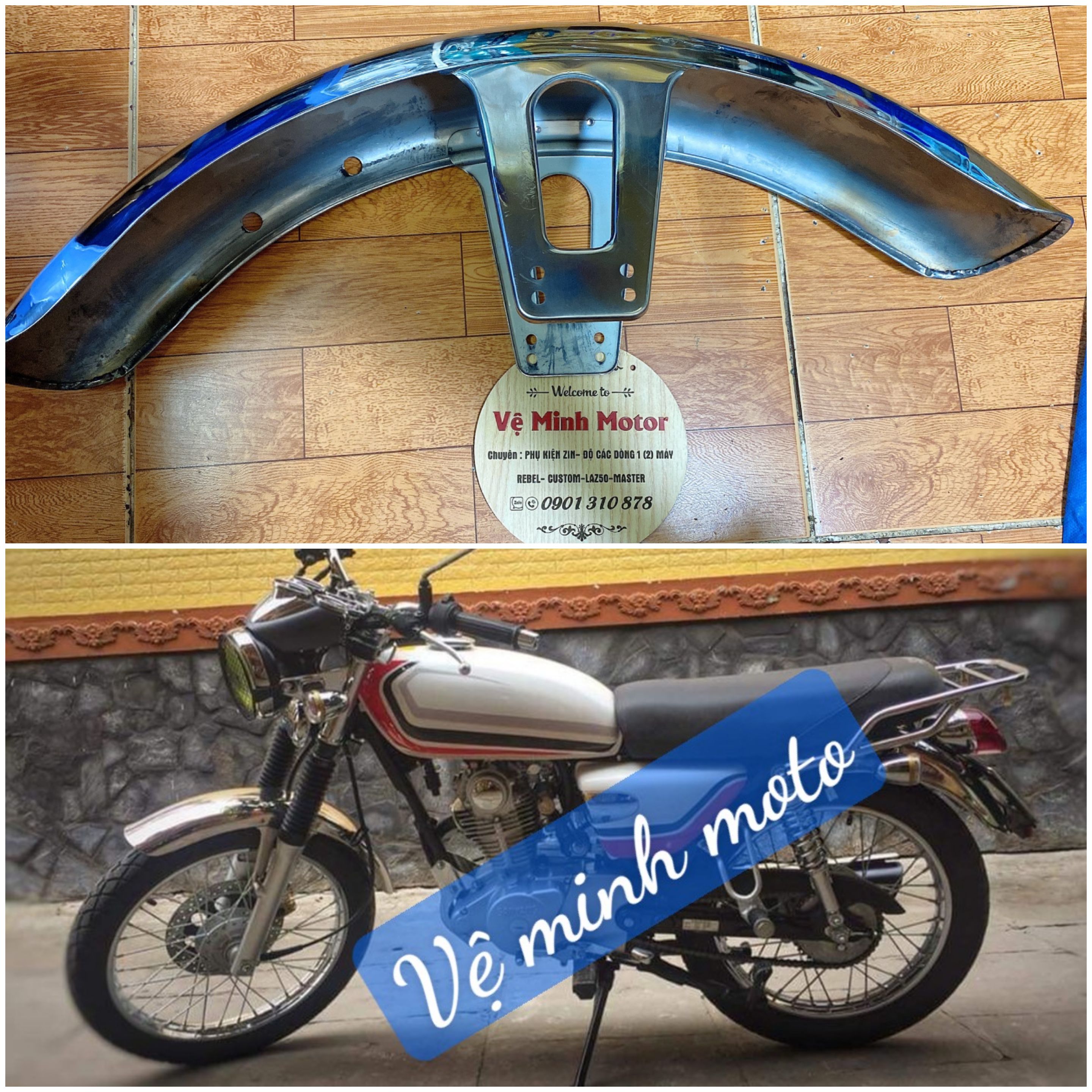 Dè trước inox sym husky 125