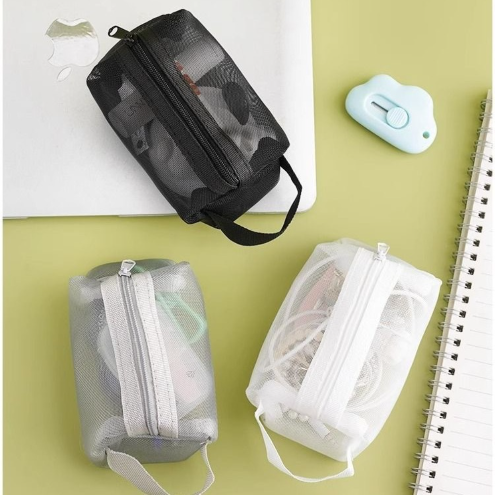 Mesh Storage Bag Portable Cosmetic Bag Key Organizer Bag Mesh Pouch
