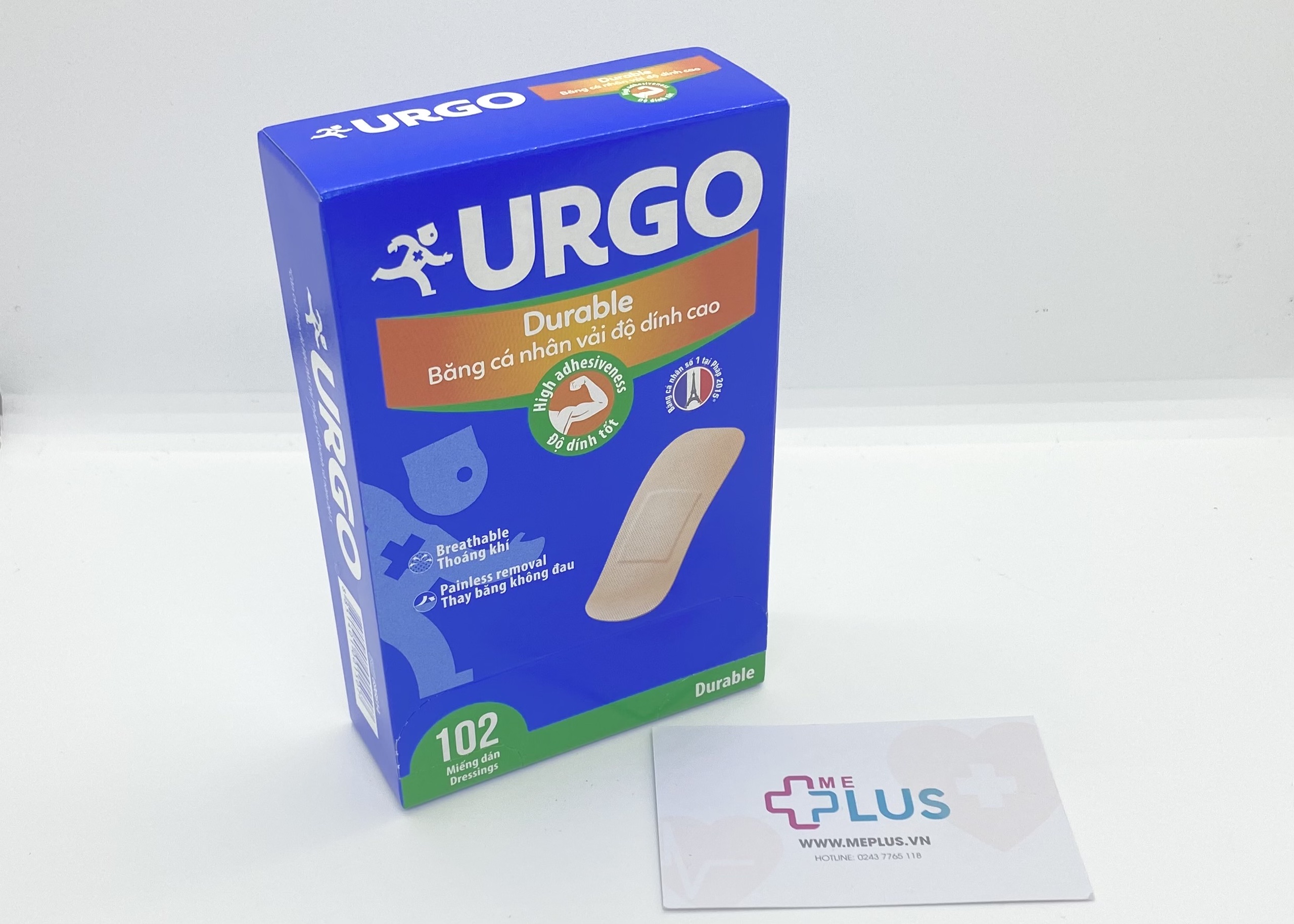 Băng cá nhân URGO Durable có độ dính cao (Hộp 20 miếng)