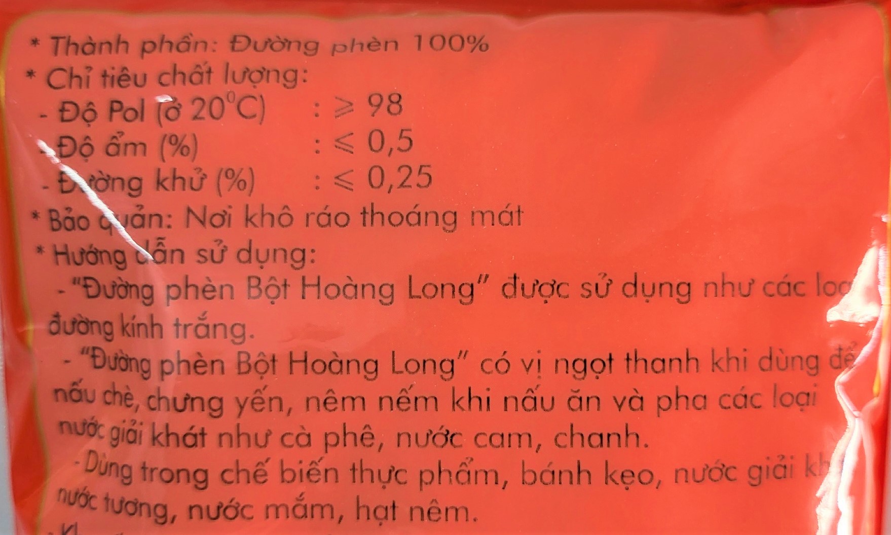 [Túi ĐỎ 500g] ĐƯỜNG PHÈN BỘT [VN] HOÀNG LONG Rock Sugar Powder