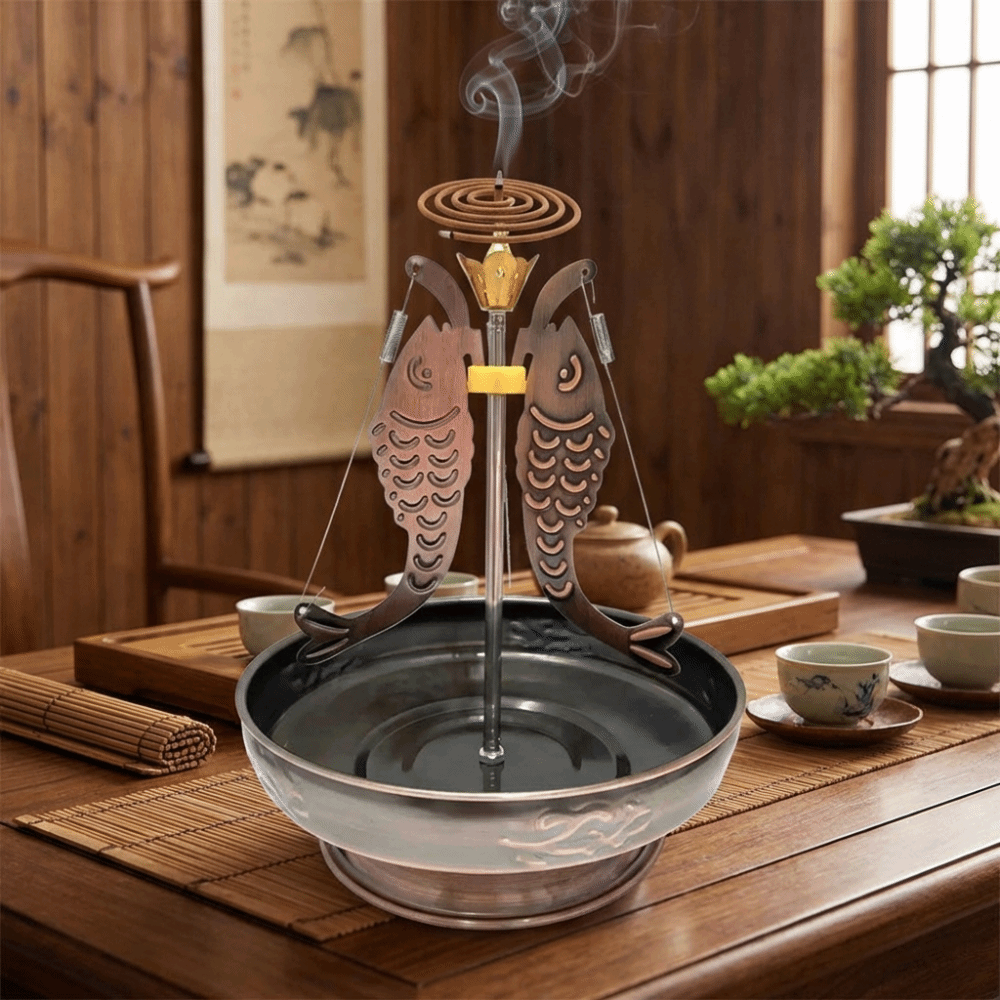 Creative Adjustable Center Rod Three-Fish Incense Holder Stainless ...