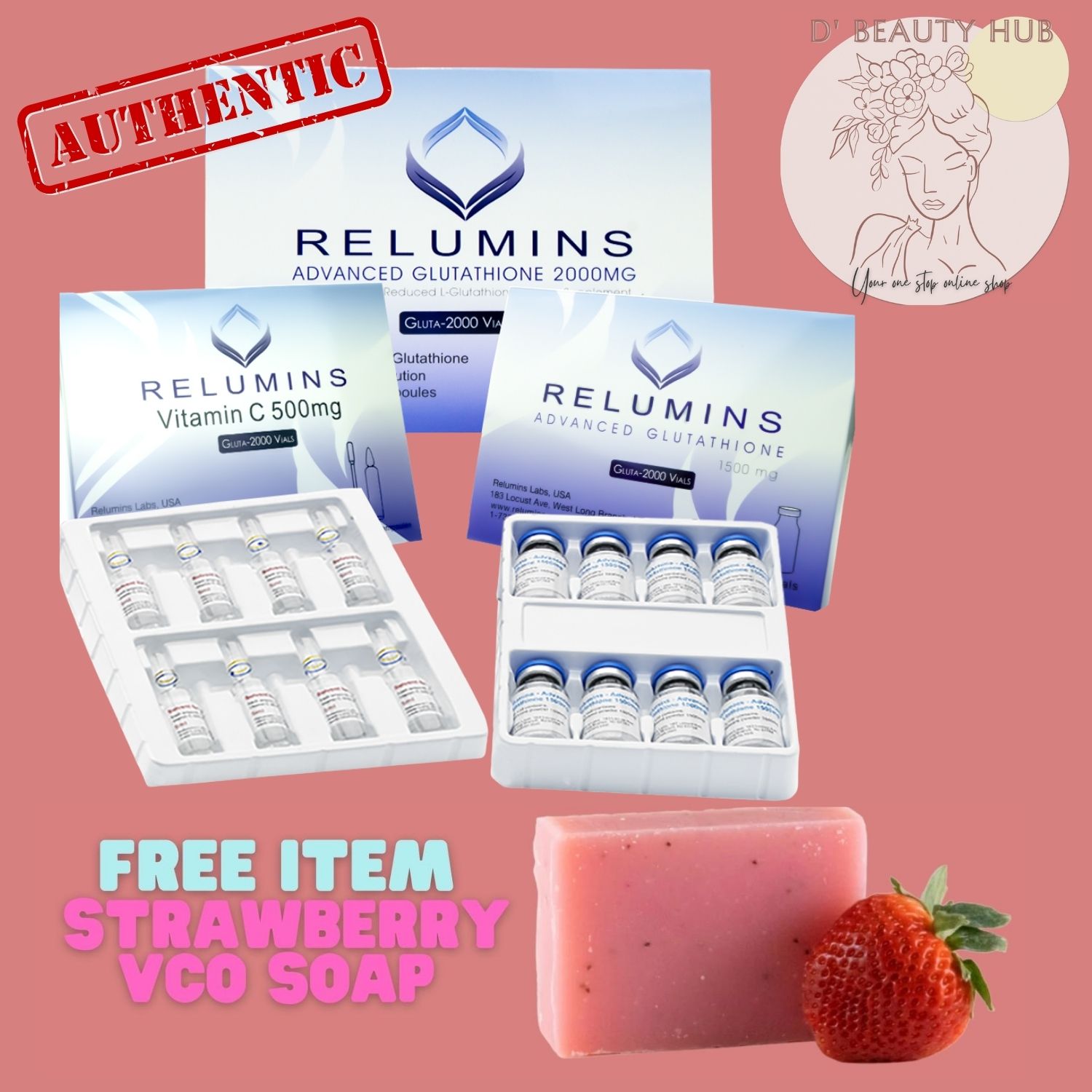 Relumins Advanced Glutathione with Vitamin C Sublingual 2000mg IV 8