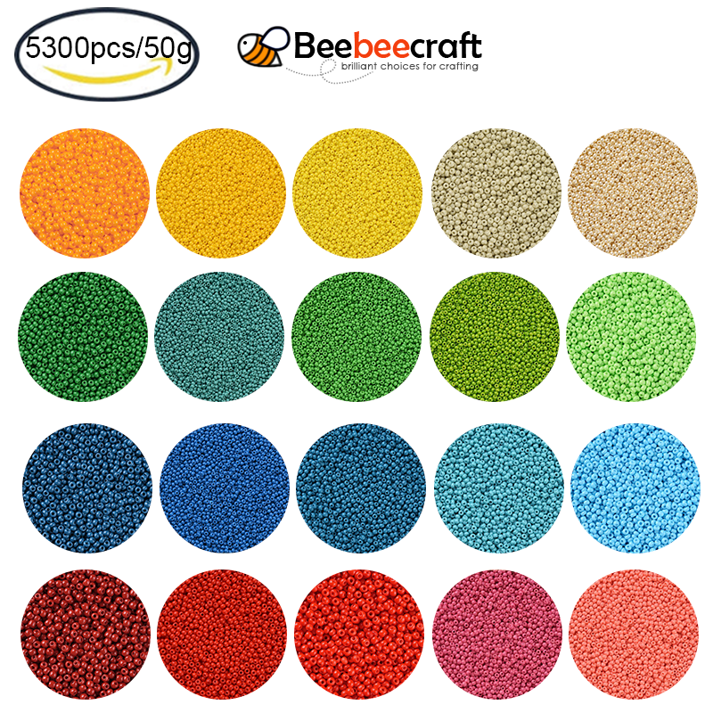 Beebeecraft 5300 pcs 50g 11 0 Grade A Baking Paint Blue Round Glass Beads thumbnail