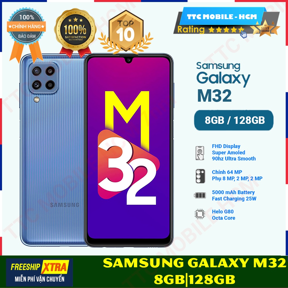 ĐIỆN THOẠI Samsung Galaxy M32 (8GB/128GB) - Hàng Chính Hãng, Mới 100%,...