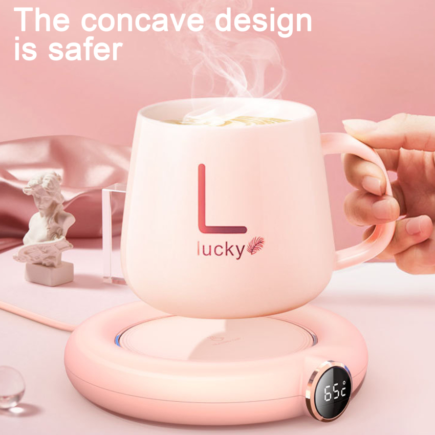 Bộ hâm nóng cốc USB Mini Xách Tay cốc cà phê Sưởi Ấm Coaster Thông Minh Màn hình hiển thị kỹ thuật số Tĩnh Nhiệt Điều Chỉnh Thời Gian Nóng Cho Trà Sữa