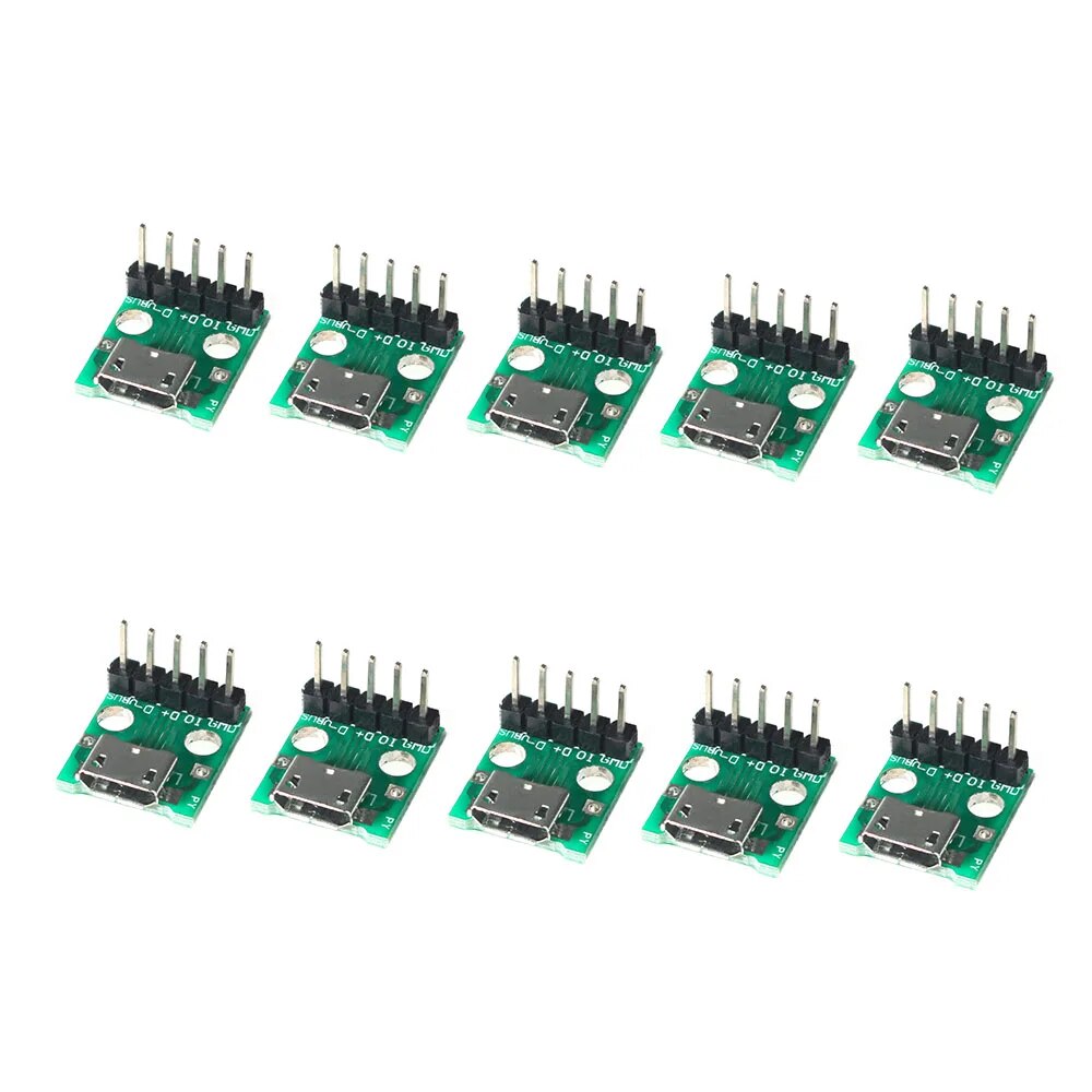 10PCS MICRO to DIP 5P PCB MICRO PCB Test board USB Female 2.54mm