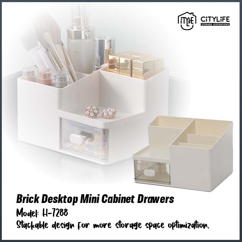 Citylife - Brick Desktop Mini Cabinet Drawers H-7288