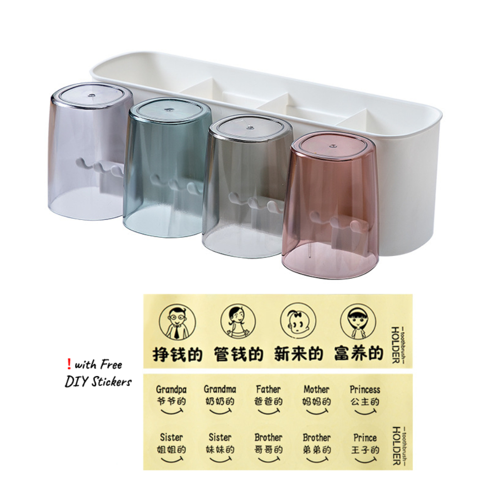 Toothbrush Holder Bathroom Organizer Newest Toothbrush Cup Bathroom Accessories Hot Storage Rack 2023 Washing Table Shelf#1* Toothbrush Holder with Mouthwash Cup