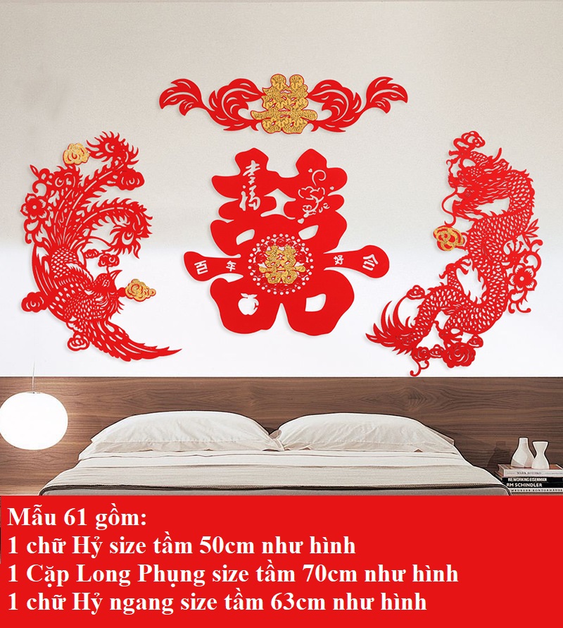 {Sẵn hàng y hình} Set trang trí phòng cưới, tiệc cưới trang trí tân hôn