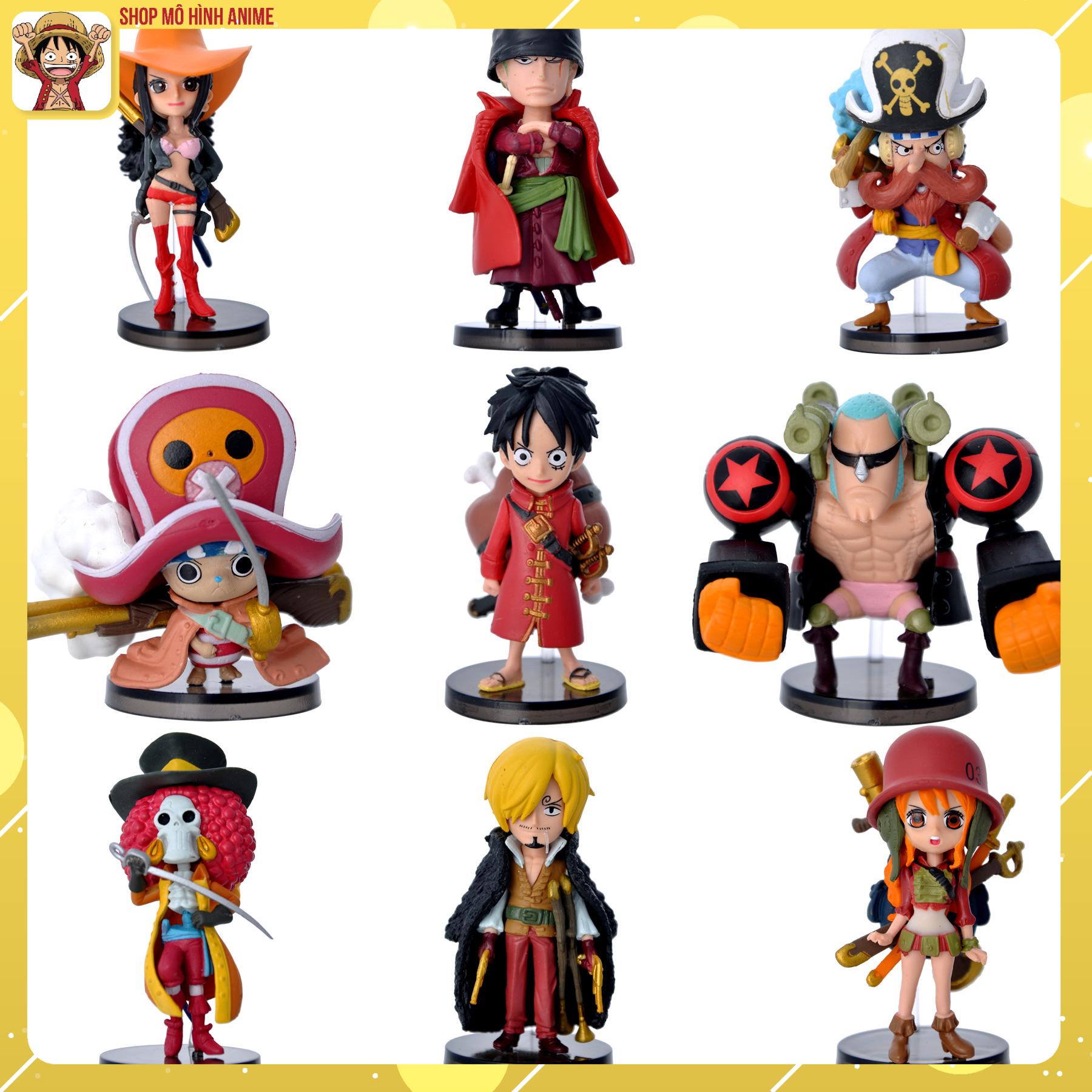 Combo 9 mô hình onepiece băng hải tặc mũ rơm, bộ 9 nhân vật team luffy - figure tượng onepiece