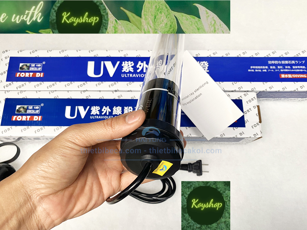 Đèn uv cho hồ cá koi fort di 20w, 30w, 40w, 55w, 75w, 100w đèn diệt tảo cao cấp cho hồ cá koi- bảo hành 6 tháng