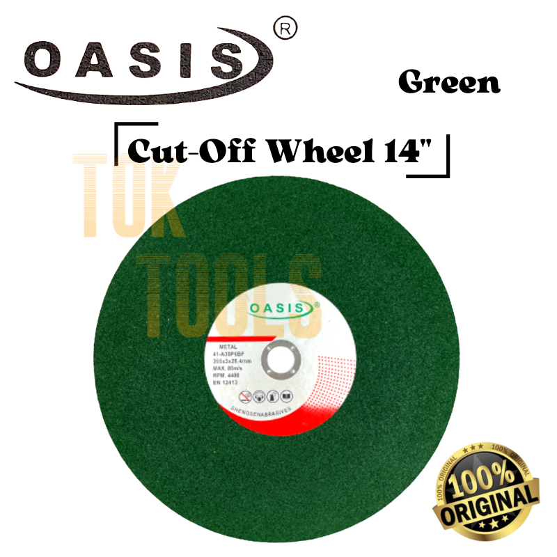 Oasis Cut Off Wheel 14" Cutting Disc For Metal Heavy Duty Black/Green