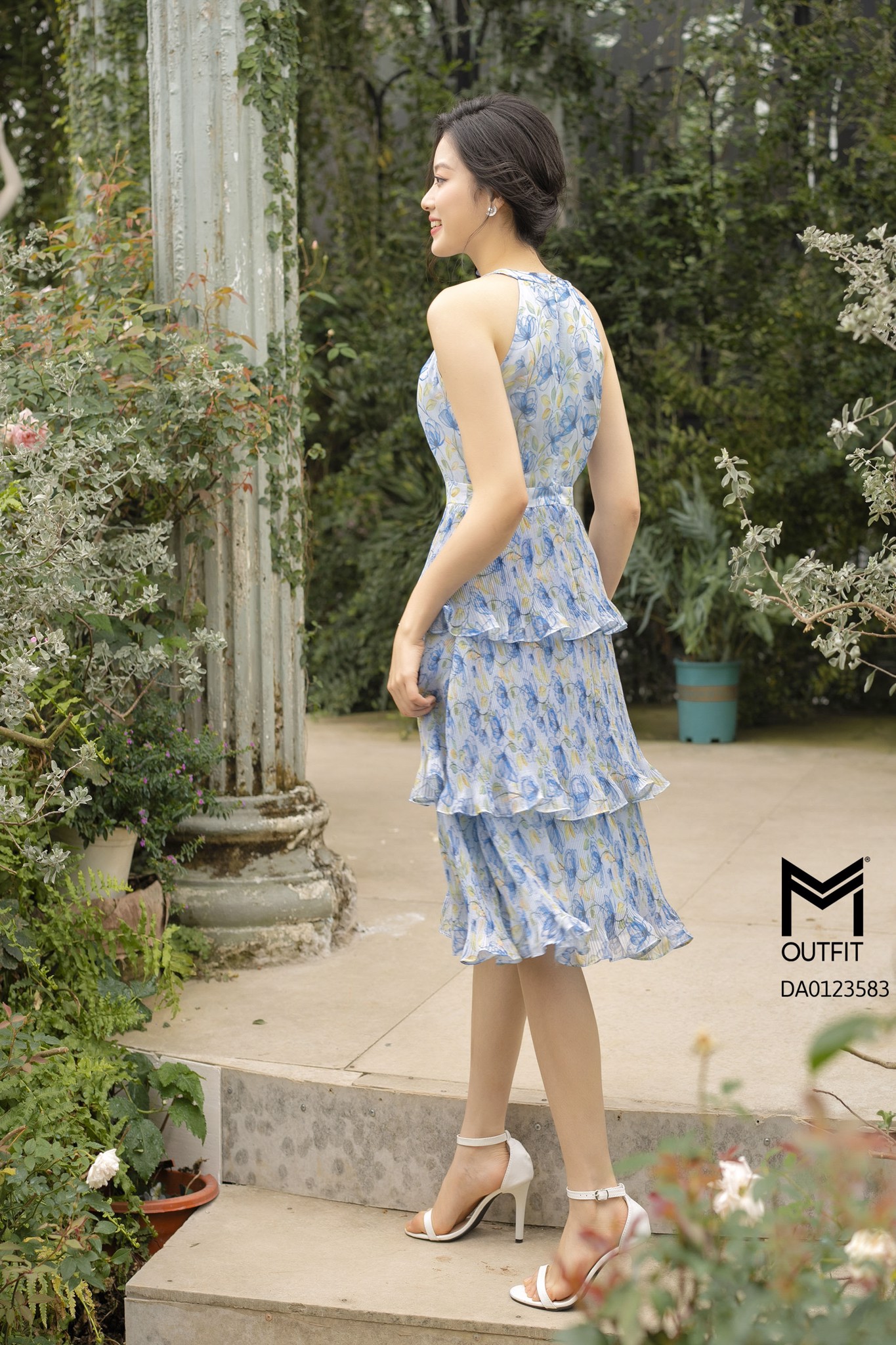 Đầm maxi, tùng dập ly nhăn 3 tầng