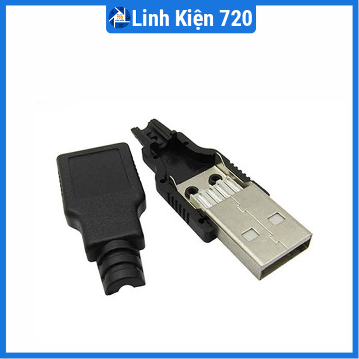 Combo 5 đầu jack cổng usb A đực 4P + vỏ