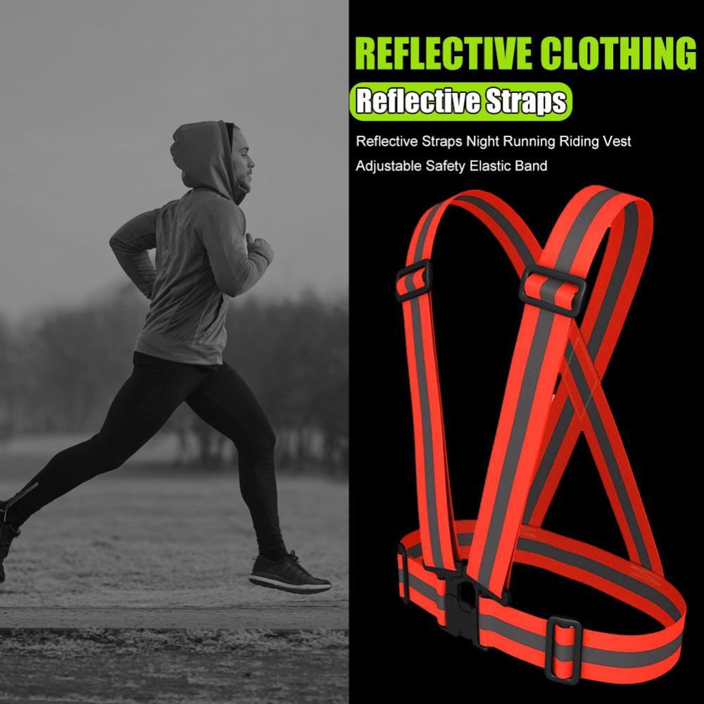 Reflective Straps Night Running Riding Vest Adjustable Safety Elastic Band