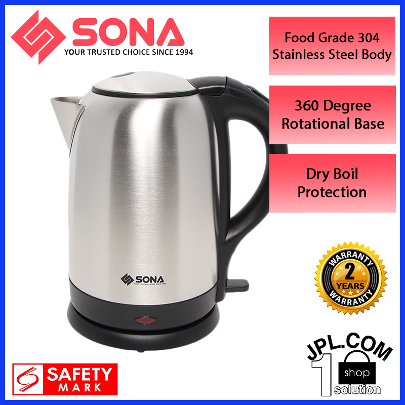SONA 1.7L Electric Stainless Steel Kettle SCK 5013 Lazada Singapore